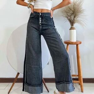 Katto Grey Wide Legs Jeans | US Size 4 (Flaw Noted)